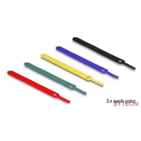 Delock 10. db.-os színes öntapadós kábel szorító szett hossza 150 mm szélessége 12 mm