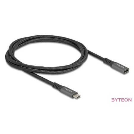 Delock USB 10 Gbps bővítő kábel USB Type-C apa - anya PD 3.0 100 W 1 m szürke fém