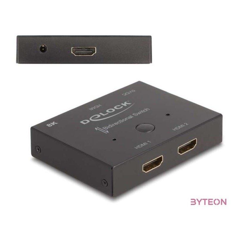 Delock HDMI 2 - 1 kapcsoló kétirányú 8K 60 Hz
