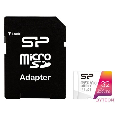 SILICON POWER Memóriakártya MicroSDHC 32GB CL10 UHS-I U1 V10  adapter