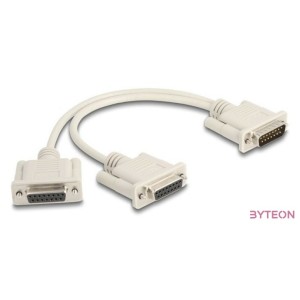 Delock Y osztott kábeles adapter D-Sub 15 tűs apa - 2 x D-Sub 15 tűs anya csavarokkal 30 cm