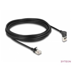 Delock RJ45 hálózati kábel Cat.6A S,FTP vékony 90 fokban felfelé hajló , egyenes 5 m fekete