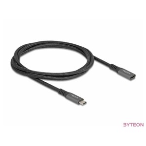 Delock USB 10 Gbps bővítő kábel USB Type-C apa - anya PD 3.0 100 W 1 m szürke fém