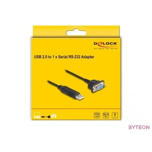 Delock USB 2.0 soros RS-232 adapterhez kompakt soros konnektor házzal 50 cm FTDI