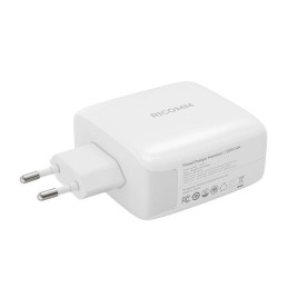 Wall Charger 120W GaN Ricomm RC1201 EU, 1xUSB-A, 2xUSB-C + 2.1m USB-C Cable