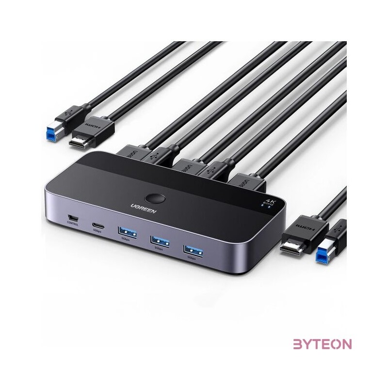 Ugreen CM664 HDMI 2.0 kapcsoló,kapcsoló, KVM, 2 az 1-ben, 4K 60Hz