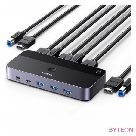 Ugreen CM664 HDMI 2.0 kapcsoló,kapcsoló, KVM, 2 az 1-ben, 4K 60Hz