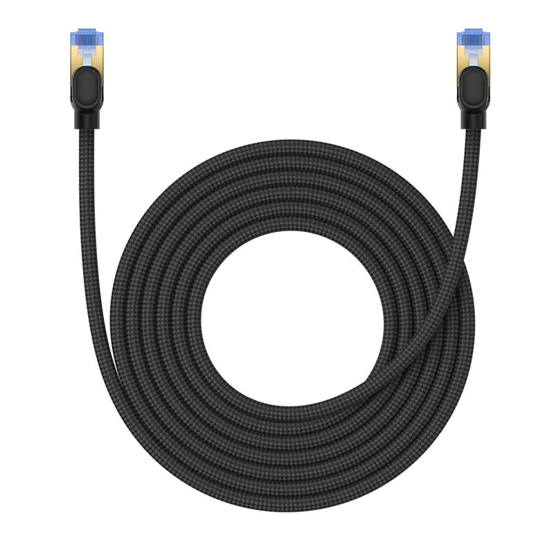 Braided network cable cat.7 Baseus Ethernet RJ45, 10Gbps, 5m (black)