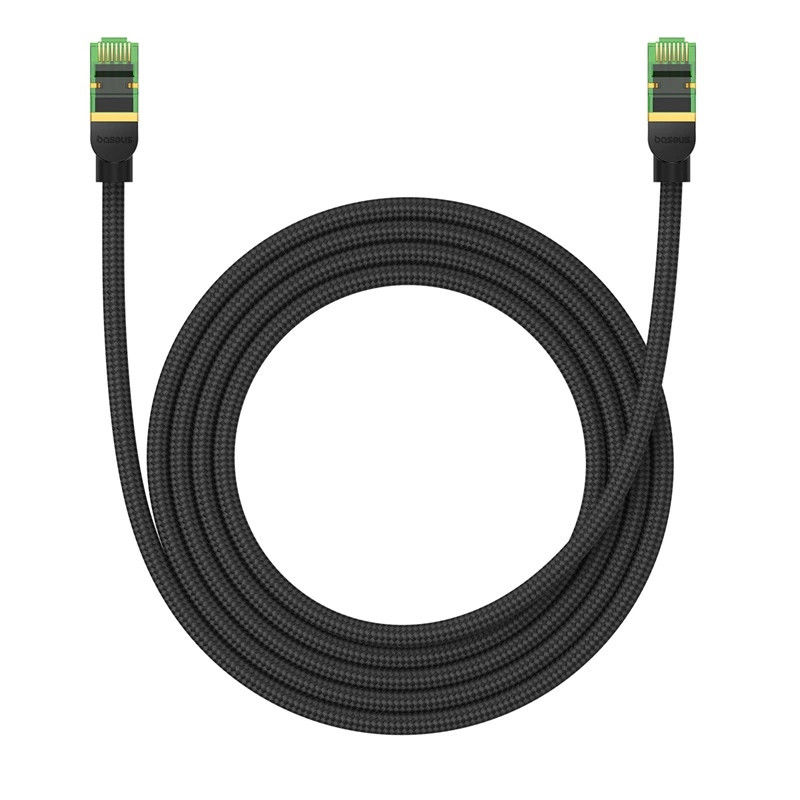 Braided network cable cat.8 Baseus Ethernet RJ45, 40Gbps, 2m (black)