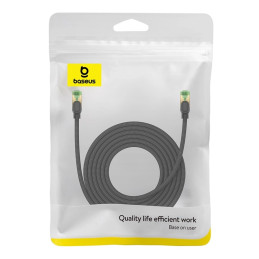 Braided network cable cat.8 Baseus Ethernet RJ45, 40Gbps, 5m (black)