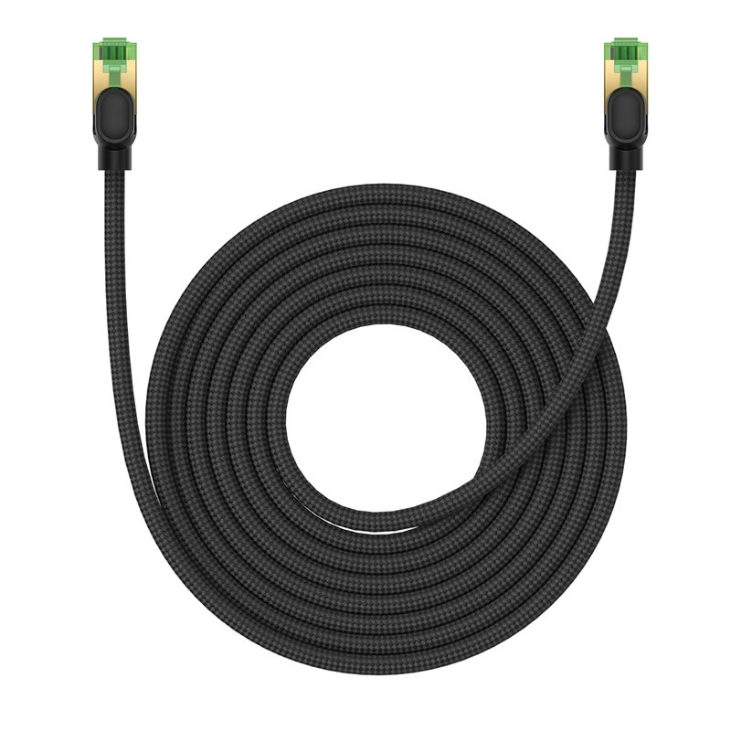 Braided network cable cat.8 Baseus Ethernet RJ45, 40Gbps, 8m (black)