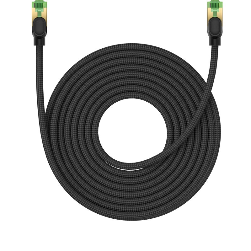 Braided network cable cat.8 Baseus Ethernet RJ45, 40Gbps, 10m (black)