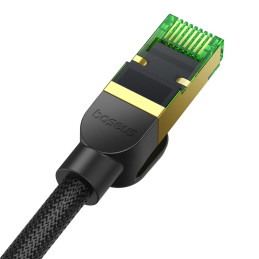 Braided network cable cat.8 Baseus Ethernet RJ45, 40Gbps, 15m (black)