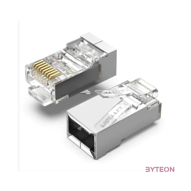CSATLAKOZÓ UTP (Cat.6A ,RJ45,átlátszó) 10db, Vention