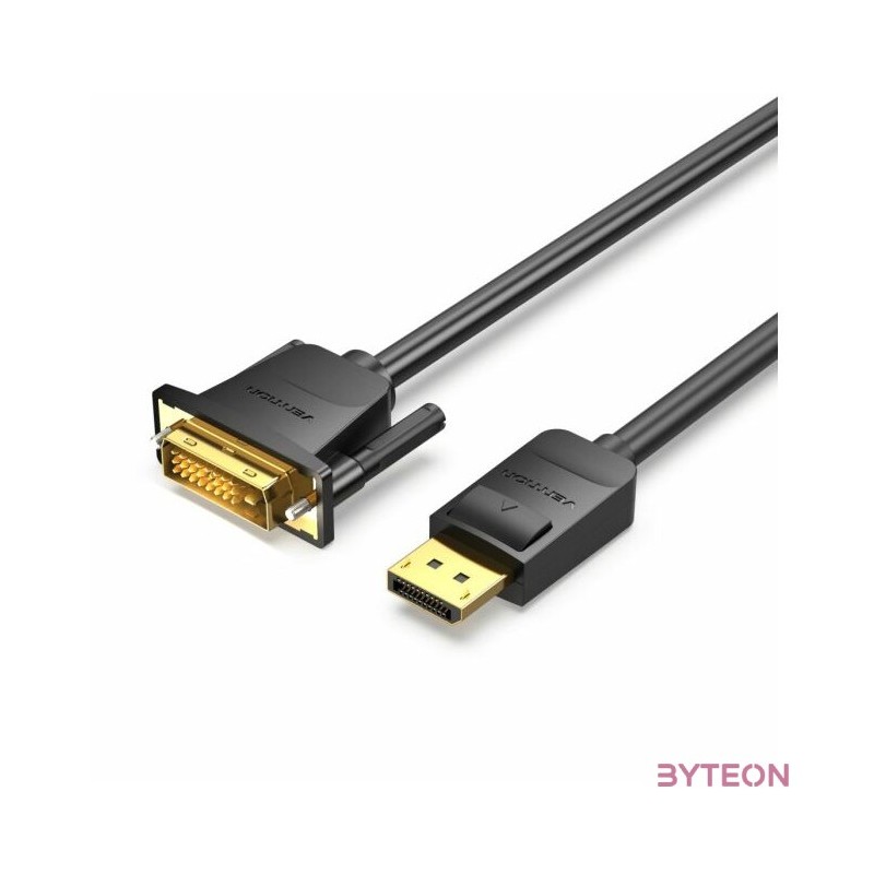 KÁBEL DP - DVI, 1m, (fekete), Vention