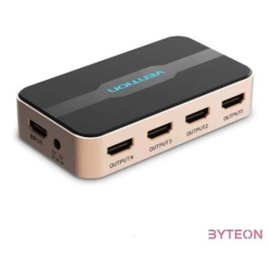 SPLITTER HDMI (1be-4ki, 4K30Hz arany-fekete), Vention