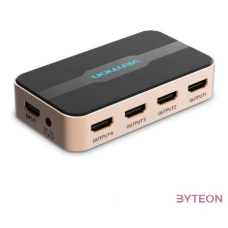 SPLITTER HDMI (1be-4ki, 4K30Hz arany-fekete), Vention