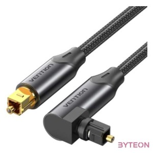 KÁBEL Toslink optikai, 2m, (90 fokos, alu,fekete), Vention