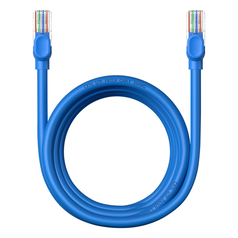 Round Cable Baseus Ethernet RJ45, Cat.6, 3m (blue)