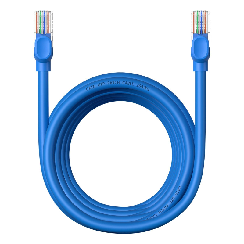 Round Cable Baseus Ethernet RJ45, Cat.6, 5m (blue)