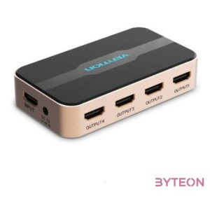 SPLITTER HDMI (1be-4ki, 4K30Hz arany-fekete), Vention
