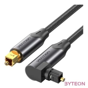 KÁBEL Toslink optikai, 2m, (90 fokos, alu,fekete), Vention