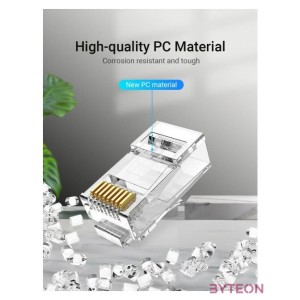 CSATLAKOZÓ UTP (Cat.6A ,RJ45,átlátszó) 10db, Vention