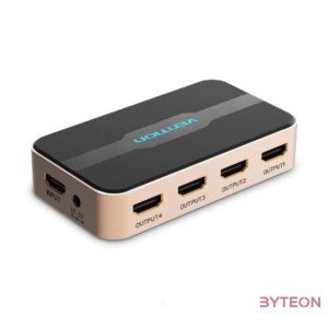 SPLITTER HDMI (1be-4ki, 4K30Hz arany-fekete), Vention