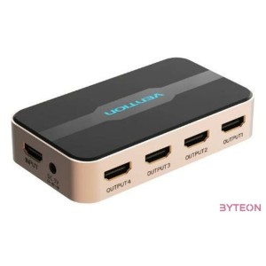 SPLITTER HDMI (1be-4ki, 4K30Hz arany-fekete), Vention