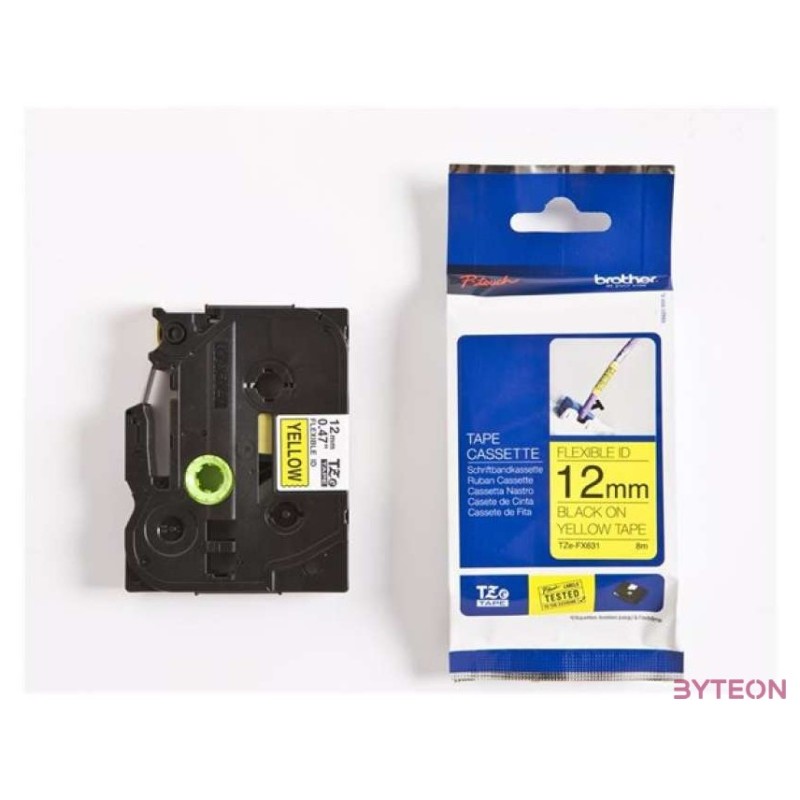 Brother TZE-FX631 (12mm, 8m) flexibilis szalag - Sárga