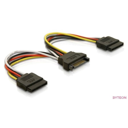 DeLock SATA (15 tűs) – 2 db SATA HDD (egyenes) hálózati kábel