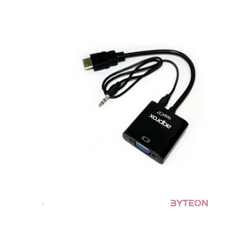 APPROX Átalakító - HDMI to VGA  AUDIO adapter