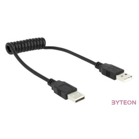 DeLock Cable USB 2.0-A male , male coiled cable