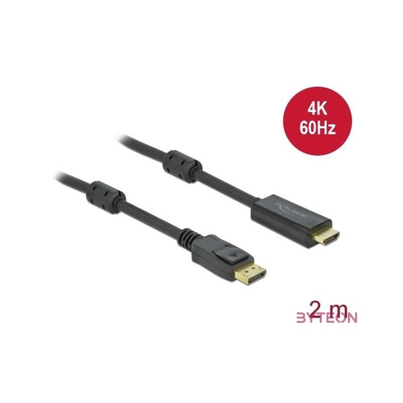 DeLOCK 85956 video átalakító kábel 2 M HDMI A-típus (Standard) DisplayPort Fekete
