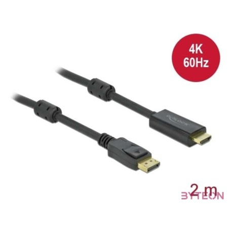 DeLOCK 85956 video átalakító kábel 2 M HDMI A-típus (Standard) DisplayPort Fekete