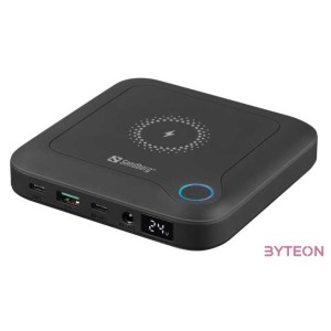 Sandberg 420-57 külső akkumulátor 24000 mAh Vezeték nélkül tölthető Fekete