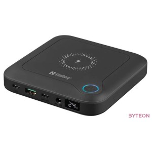 Sandberg 420-57 külső akkumulátor 24000 mAh Vezeték nélkül tölthető Fekete