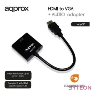 APPROX Átalakító - HDMI to VGA  AUDIO adapter