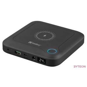 Sandberg 420-57 külső akkumulátor 24000 mAh Vezeték nélkül tölthető Fekete