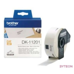 Brother DK-11201 elővágott öntapadós címke 400db,tekercs 29mm x 90mm White