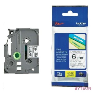 Brother TZE-111 (6mm, 8m) laminált szalag - Átlátszó