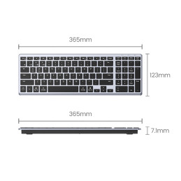 Wireless Membrane Keyboard UGREEN KU005 2.4G+BT (Silver-black)