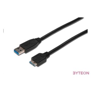 Digitus AK-300117-003-S USB kábel 0,25 M USB 3.2 Gen 1 (3.1 Gen 1) USB A Micro-USB B Fekete