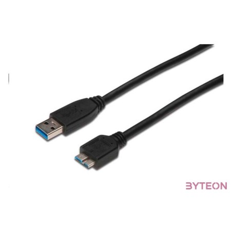 Digitus AK-300117-003-S USB kábel 0,25 M USB 3.2 Gen 1 (3.1 Gen 1) USB A Micro-USB B Fekete