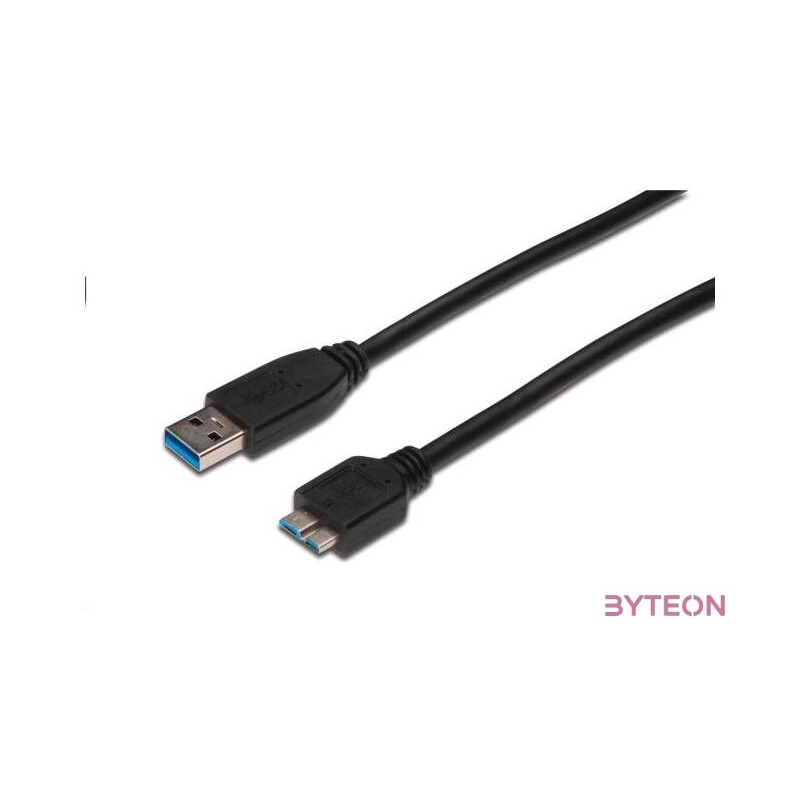 Digitus AK-300117-003-S USB kábel 0,25 M USB 3.2 Gen 1 (3.1 Gen 1) USB A Micro-USB B Fekete