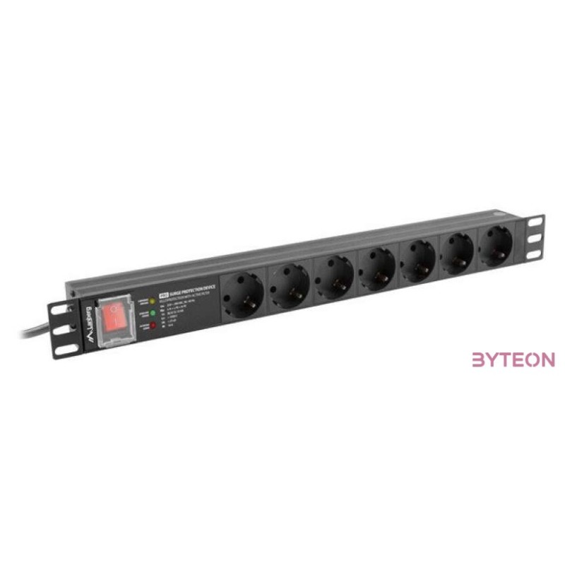 LANBERG rack PDU Pro 19inch 1U 16A 7x Shuko 2m black