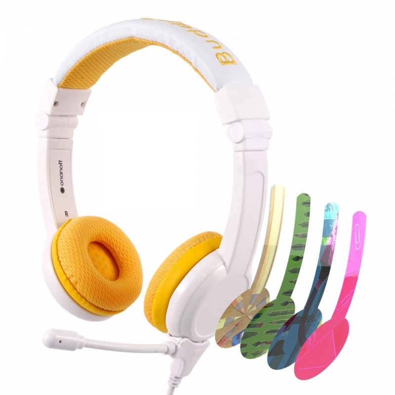 Wired headphones for kids BuddyPhones School+ (yellow)