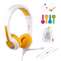 Wired headphones for kids BuddyPhones School+ (yellow)