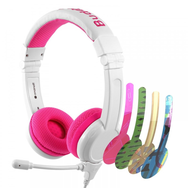 Wired headphones for kids BuddyPhones School+ (pink)