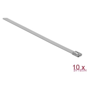 Delock Rozsdamentes Acél Kábelkötegek Hossza 300 x Szélesség 7,9 mm 10 db.